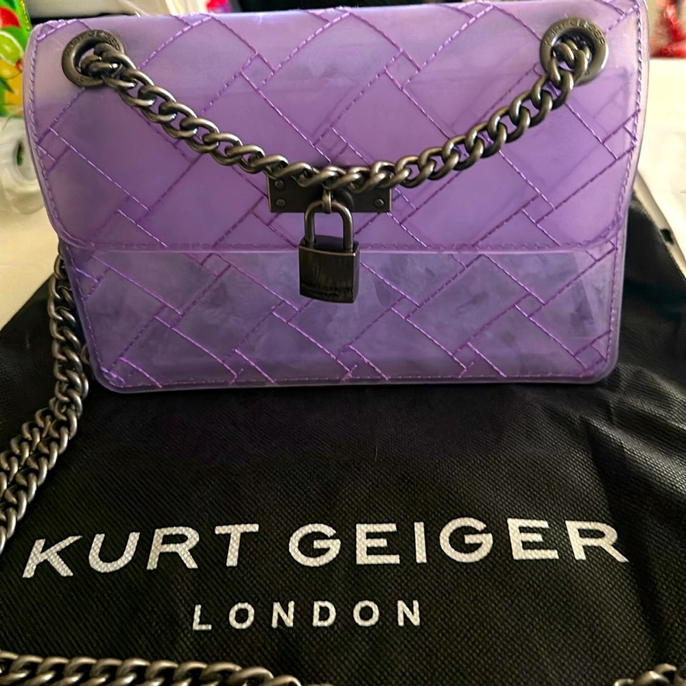 Kurt Geiger purple pvc handbag.